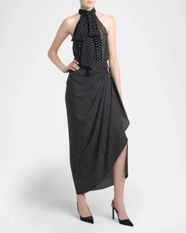 Tom Ford Polka-Dot Chiffon Neck-Tie Sleeveless Blouse | Thumbnail 2 Tom Ford Polka-Dot Chiffon Neck-Tie Sleeveless Blouse | Thumbnail 2