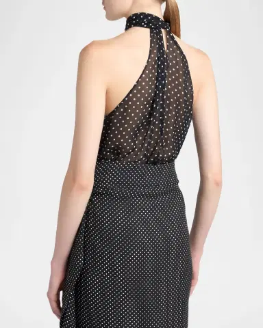 Tom Ford Polka-Dot Chiffon Neck-Tie Sleeveless Blouse | Thumbnail 3 Tom Ford Polka-Dot Chiffon Neck-Tie Sleeveless Blouse | Thumbnail 3