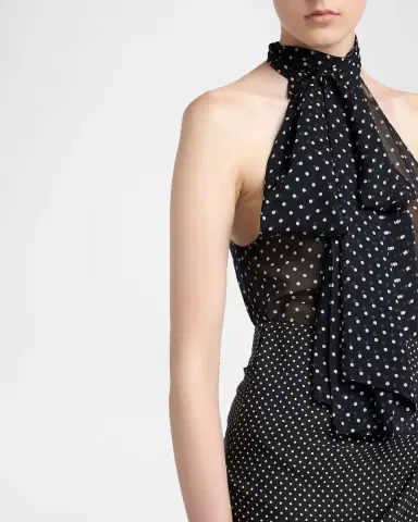 Tom Ford Polka-Dot Chiffon Neck-Tie Sleeveless Blouse | Thumbnail 5 Tom Ford Polka-Dot Chiffon Neck-Tie Sleeveless Blouse | Thumbnail 5