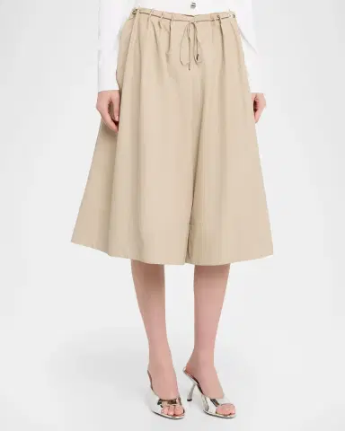 Brandon Maxwell Sutton Drawstring Wide-Leg Bermuda Shorts | Thumbnail 4