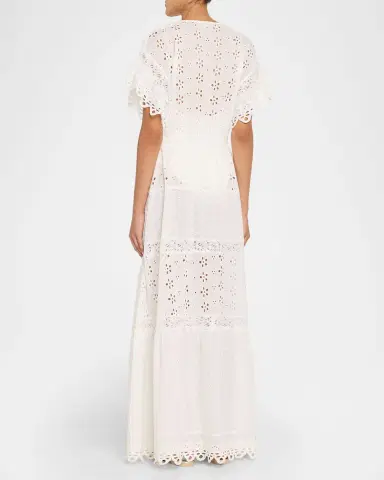 Ramy Brook Janis Eyelet Embroidered Maxi Kaftan Coverup | Thumbnail 3 Ramy Brook Janis Eyelet Embroidered Maxi Kaftan Coverup | Thumbnail 3
