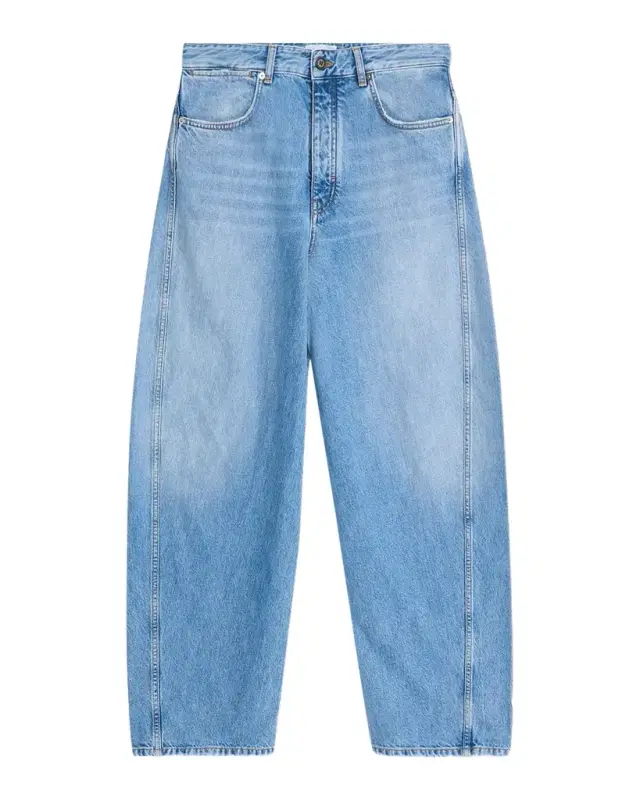 Men 's Stone-Washed Barrel-Leg Jeans