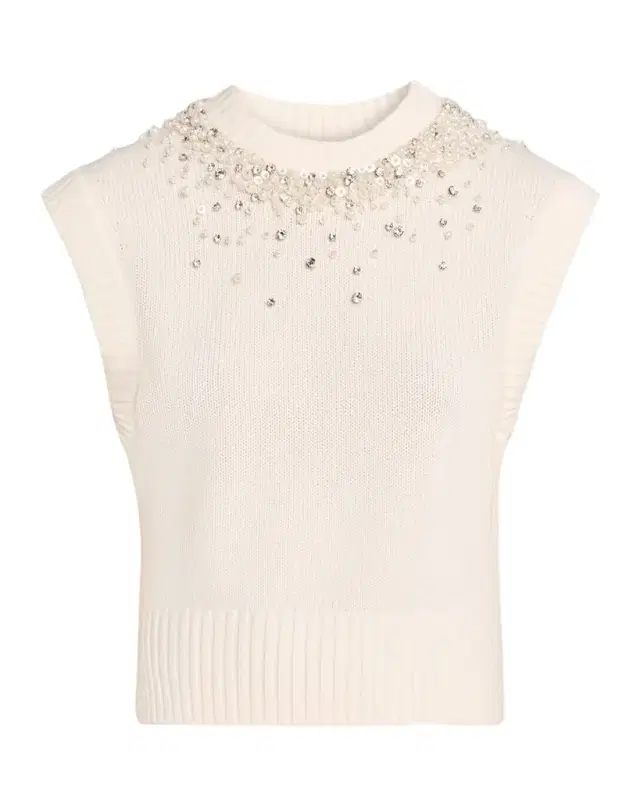 SIMKHAI Candra Embellished Knit Vest