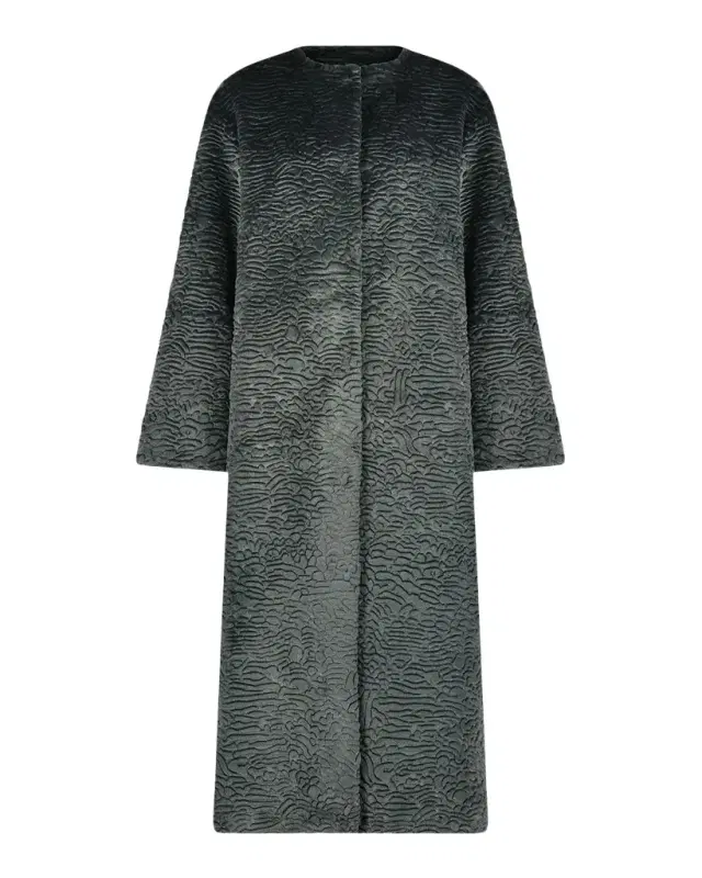 Lyla Grant Fur-Free Textured Faux Shearling Coat