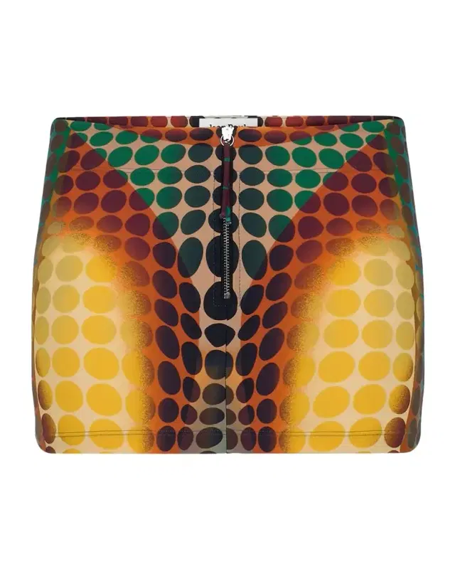 Re-Edition Dot Bikini Zip-Front Mini Skirt