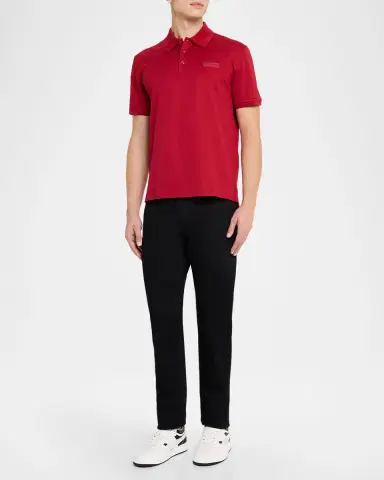 Givenchy Men's Grosgrain Label Pique Polo Shirt | Thumbnail 2 Givenchy Men's Grosgrain Label Pique Polo Shirt | Thumbnail 2