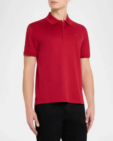Givenchy Men's Grosgrain Label Pique Polo Shirt | Thumbnail 4 Givenchy Men's Grosgrain Label Pique Polo Shirt | Thumbnail 4
