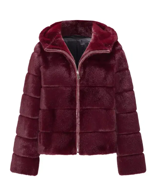 Lyla Grant Fur-Free Hooded Faux Mink Zip Jacket