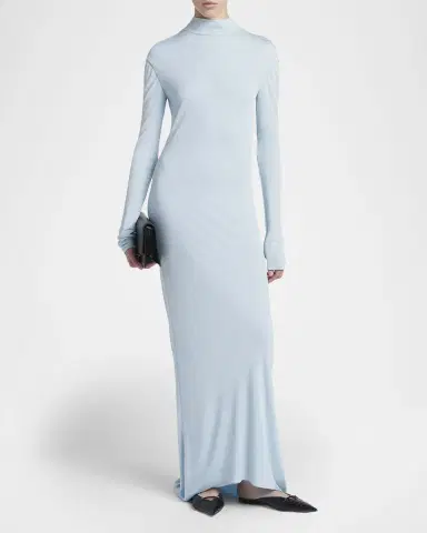 Tom Ford Long-Sleeve Twisted Open-Back Crepe Jersey Gown | Thumbnail 2 Tom Ford Long-Sleeve Twisted Open-Back Crepe Jersey Gown | Thumbnail 2