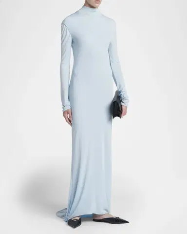 Tom Ford Long-Sleeve Twisted Open-Back Crepe Jersey Gown | Thumbnail 4 Tom Ford Long-Sleeve Twisted Open-Back Crepe Jersey Gown | Thumbnail 4