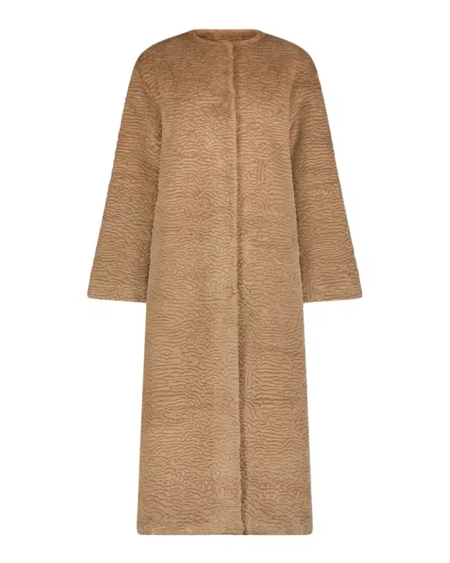 Lyla Grant Fur-Free Textured Faux Shearling Coat