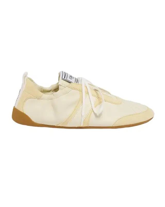 Chloe Kick Mixed Leather Low-Top Sneakers