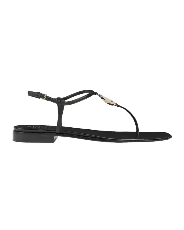Gucci GG Marmont Leather Thong Sandals
