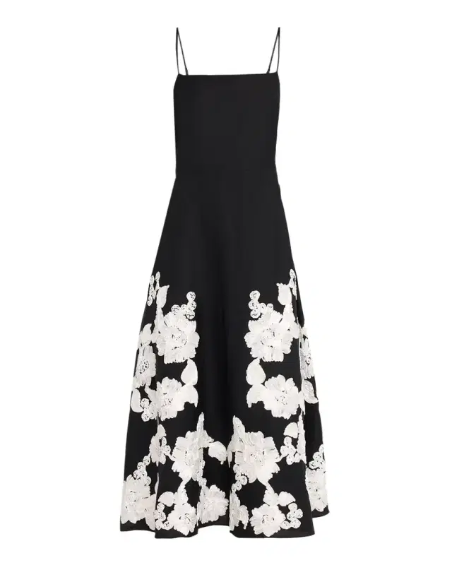 Annabella Floral Embroidered Midi Dress