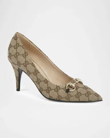 Gucci 85mm Erin GG Monogram Canvas Pumps | Thumbnail 2 Gucci 85mm Erin GG Monogram Canvas Pumps | Thumbnail 2