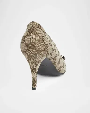 Gucci 85mm Erin GG Monogram Canvas Pumps | Thumbnail 3 Gucci 85mm Erin GG Monogram Canvas Pumps | Thumbnail 3