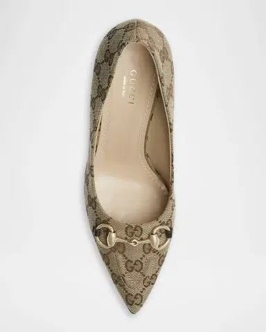 Gucci 85mm Erin GG Monogram Canvas Pumps | Thumbnail 4 Gucci 85mm Erin GG Monogram Canvas Pumps | Thumbnail 4