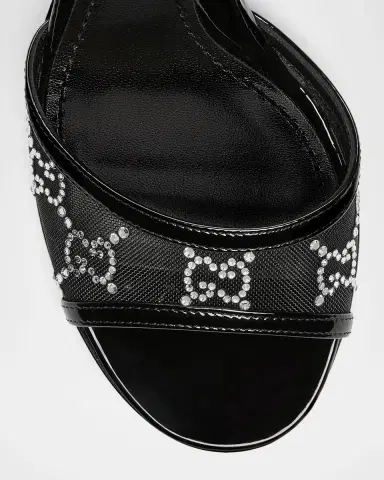 Gucci Erin Jeweled Leather Stiletto Sandals | Thumbnail 4
