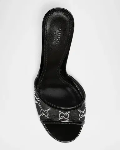 Gucci Erin Jeweled Leather Stiletto Sandals | Thumbnail 5