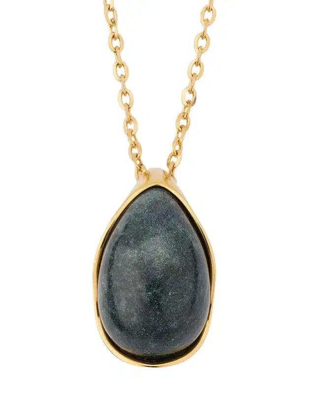 Drop Marble Pendant Necklace, Green