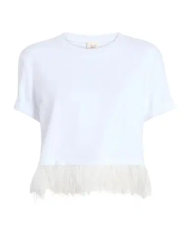 Cinq à Sept Cropped Feather-Trim Tee | Thumbnail 1