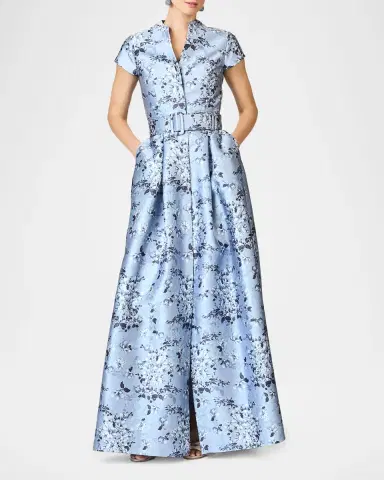 SACHIN & BABI Marta Pleated Floral-Print Mikado Gown | Thumbnail 2 SACHIN & BABI Marta Pleated Floral-Print Mikado Gown | Thumbnail 2