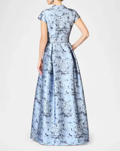 SACHIN & BABI Marta Pleated Floral-Print Mikado Gown | Thumbnail 3 SACHIN & BABI Marta Pleated Floral-Print Mikado Gown | Thumbnail 3