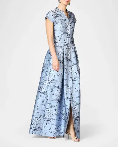 SACHIN & BABI Marta Pleated Floral-Print Mikado Gown | Thumbnail 5 SACHIN & BABI Marta Pleated Floral-Print Mikado Gown | Thumbnail 5