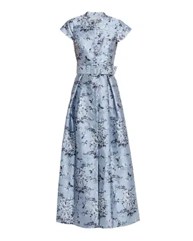 SACHIN & BABI Marta Pleated Floral-Print Mikado Gown | Thumbnail 1 SACHIN & BABI Marta Pleated Floral-Print Mikado Gown | Thumbnail 1
