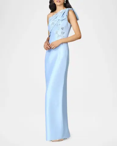 SACHIN & BABI Olivia Beaded Bow-Embellished Mikado Gown | Thumbnail 4 SACHIN & BABI Olivia Beaded Bow-Embellished Mikado Gown | Thumbnail 4