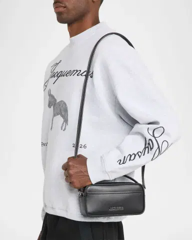 Jacquemus Men's Le Baneto Leather Crossbody Bag | Thumbnail 2 Jacquemus Men's Le Baneto Leather Crossbody Bag | Thumbnail 2