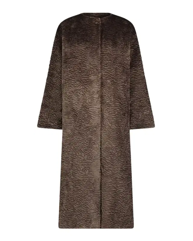 Lyla Grant Fur-Free Textured Faux Shearling Coat