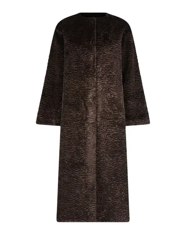 Lyla Grant Fur-Free Textured Faux Shearling Coat