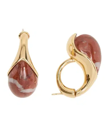 Bottega Veneta Drop Marble Earrings, Red | Thumbnail 1