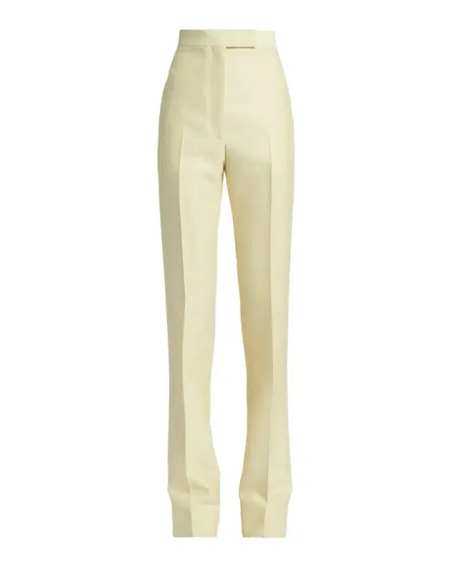 Tom Ford High-Rise Wool-Silk Straight-Leg Pants