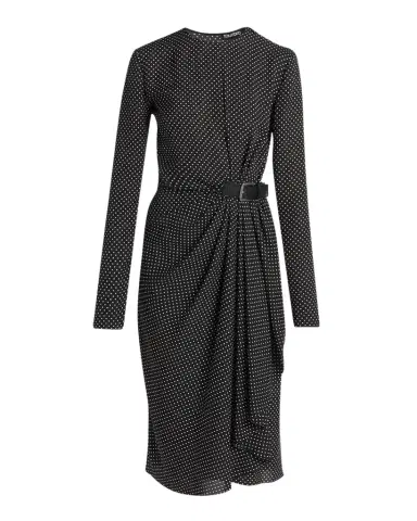 Tom Ford Polka Dot Silk Gathered Buckle Midi Dress | Thumbnail 1 Tom Ford Polka Dot Silk Gathered Buckle Midi Dress | Thumbnail 1