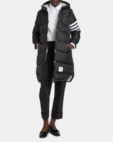 Thom Browne Shiny Ripstop 4-Bar Parka Jacket | Thumbnail 2 Thom Browne Shiny Ripstop 4-Bar Parka Jacket | Thumbnail 2