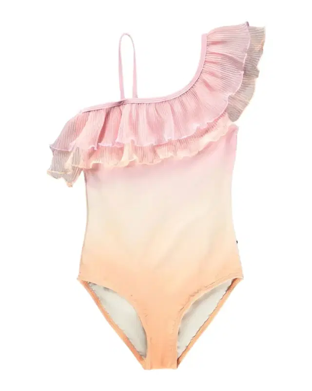Molo Girl 's Nilla Asymmetric-Ruffle One-Piece Swimsuit, Size 3-10