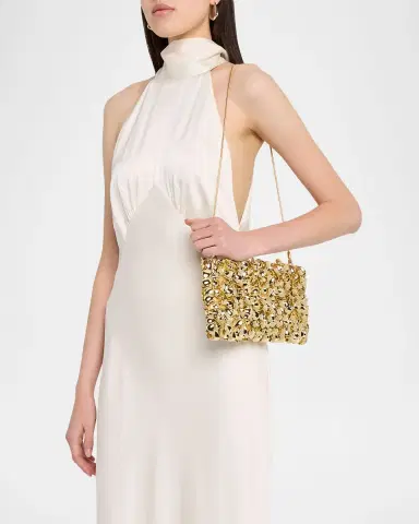 SIMKHAI Reese Metallic Beaded Clutch Bag | Thumbnail 2