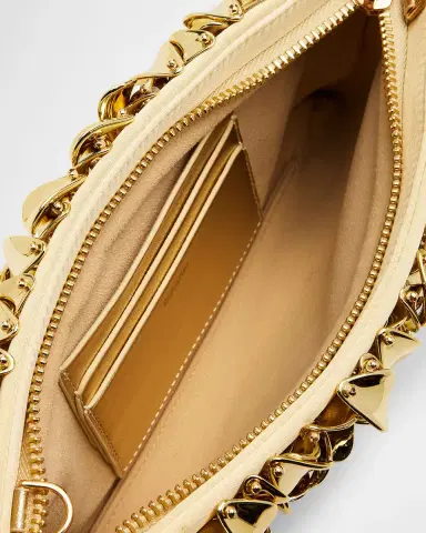 SIMKHAI Reese Metallic Beaded Clutch Bag | Thumbnail 4