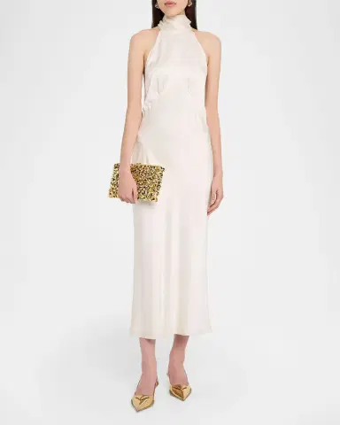 SIMKHAI Reese Metallic Beaded Clutch Bag | Thumbnail 5