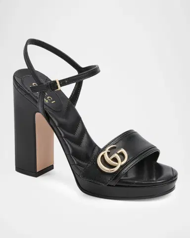 Gucci 95mm GG Marmont Leather Platform Sandals | Thumbnail 2 Gucci 95mm GG Marmont Leather Platform Sandals | Thumbnail 2