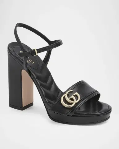 Gucci 95mm GG Marmont Leather Platform Sandals | Thumbnail 3 Gucci 95mm GG Marmont Leather Platform Sandals | Thumbnail 3