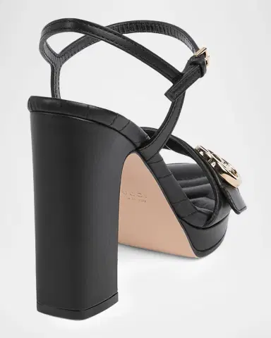 Gucci 95mm GG Marmont Leather Platform Sandals | Thumbnail 4 Gucci 95mm GG Marmont Leather Platform Sandals | Thumbnail 4