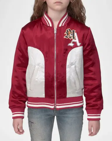 Amiri Kid 's Varsity Patch Jacket, Size 4-12 | Thumbnail 3 Amiri Kid 's Varsity Patch Jacket, Size 4-12 | Thumbnail 3