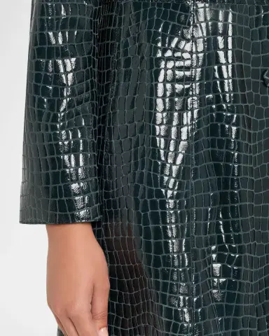 Giorgio Armani Shiny Croc-Print Leather Trench Coat | Thumbnail 5 Giorgio Armani Shiny Croc-Print Leather Trench Coat | Thumbnail 5