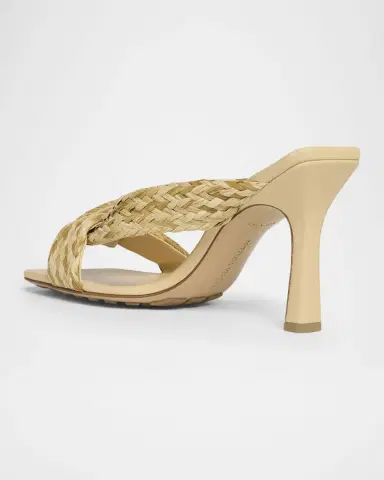 Bottega Veneta Riva Braided Raffia Mule Sandals | Thumbnail 4