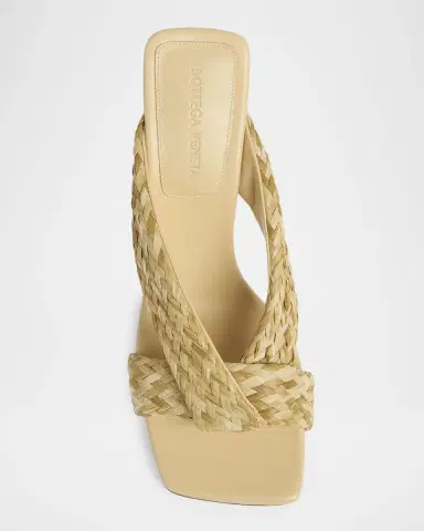 Bottega Veneta Riva Braided Raffia Mule Sandals | Thumbnail 6