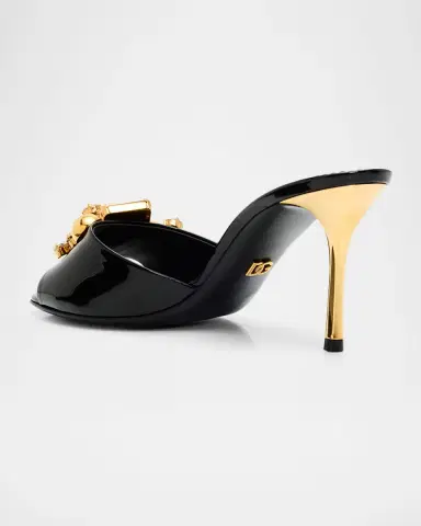 Dolce & Gabbana 75mm Embellished Patent Leather Mules | Thumbnail 2