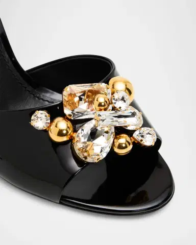 Dolce & Gabbana 75mm Embellished Patent Leather Mules | Thumbnail 3